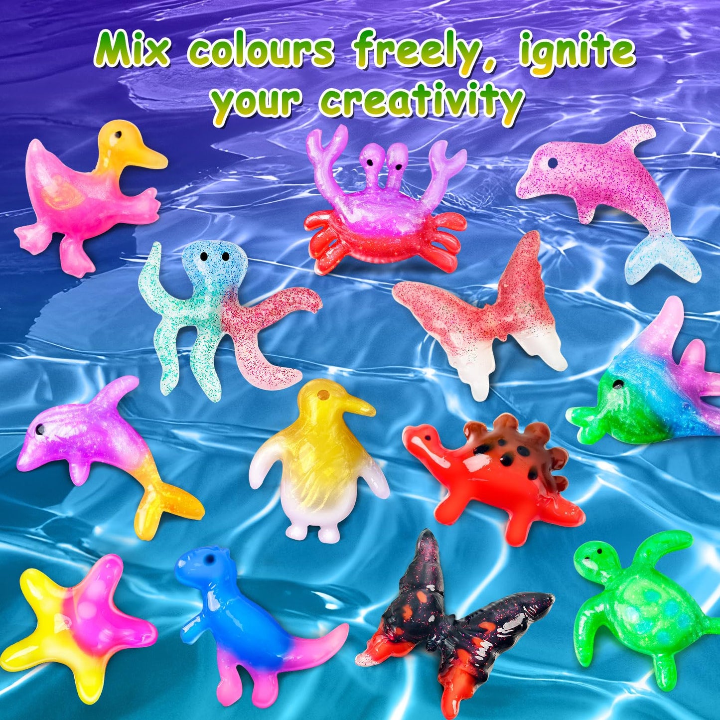 JOPSHEEN 40 Farben Magic Water Elf, DIY Aqua Fairy Gel Bastelset für Kinder, Squishy Selber Machen Set, Wassergel für Kinder Geburtstag Geschenk