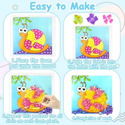 DIY Bastelset Kinder ab 4-9 Jahre,Tiere Bastelset Spielspielzeug,Vogel,Krabbe,6 Stück DIY Set Poke Art Basteln Kinder,sauberer Spaß,Kreativ Set für Kindergeburtstag Geburtztag Geschenk für 4-12 Jahre