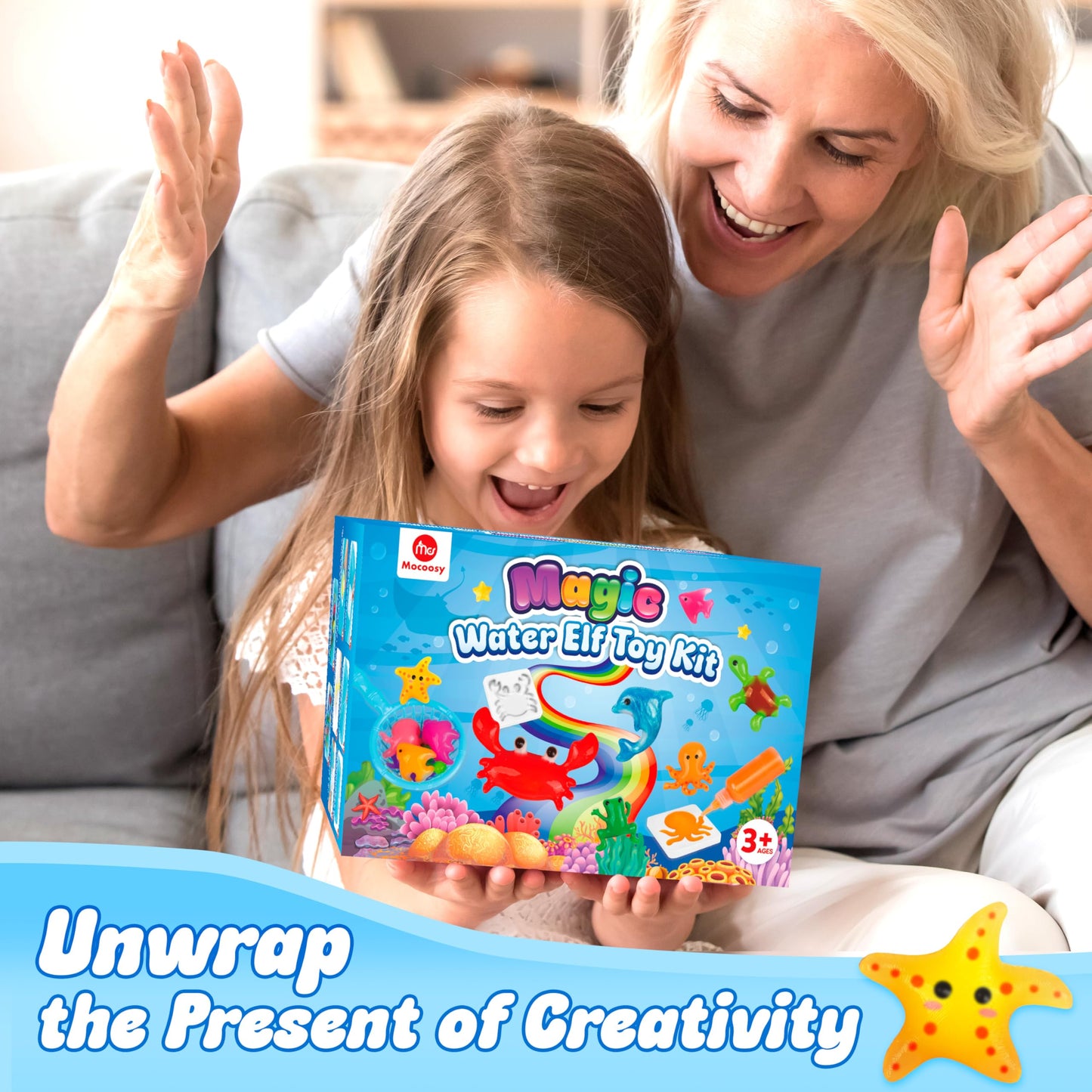 Mocoosy Aqua Gelz Set, 20 Farben Magic Elf Water, DIY Spielzeug für 4 5 6 7 8 Jahre Mädchen, 3D Magisches Wassergel, Magischer Wasserelfe,Squishy Selber Machen Set, Kreatives Geschenk für Kinder ab 3+