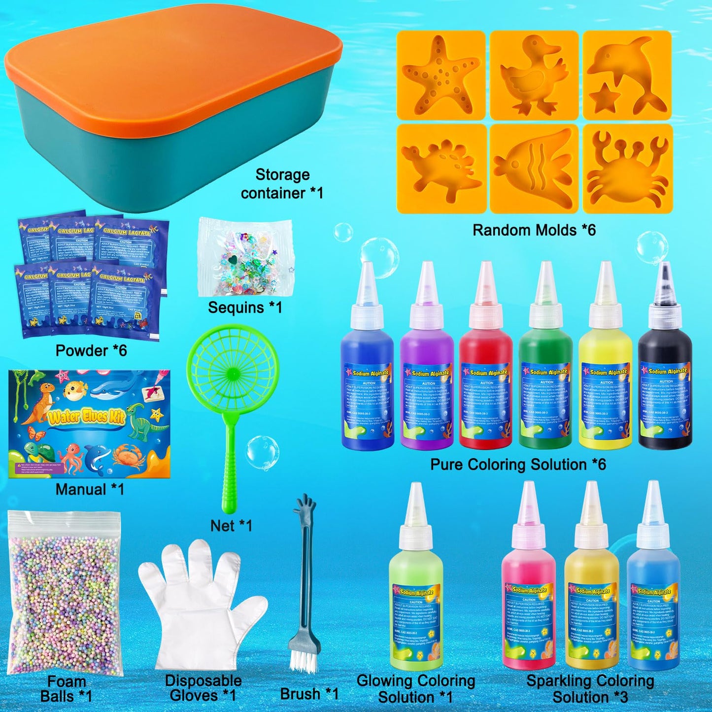 JOPSHEEN Magic Water Elf, 10 Farben DIY Aqua Fairy Gel Bastelset für Kinder, Kreatives Squishy Spielzeug für Mädchen Jungen, Wassergel für Kinder Geburtstag Geschenk
