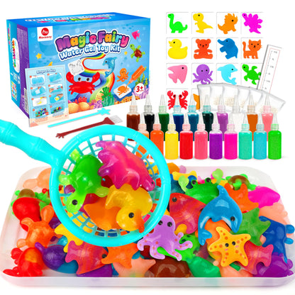 Mocoosy Aqua Gelz Set, 20 Farben Magic Elf Water, DIY Spielzeug für 4 5 6 7 8 Jahre Mädchen, 3D Magisches Wassergel, Magischer Wasserelfe,Squishy Selber Machen Set, Kreatives Geschenk für Kinder ab 3+